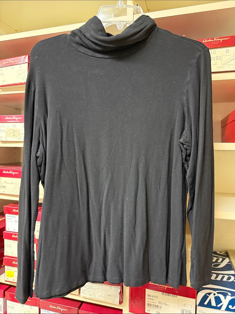 Lafayette 148 New York Black Turtle Neck Long Sleeve Top